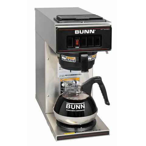 BUNN VP17-1 (13300.0001) Pourover Decanter Coffee Brewer with 1 Lower Warmer, Stainless Steel