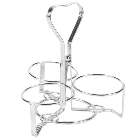 TableCraft Products 1370R 3-Ring Syrup Dispenser Caddy, Chrome Plated, 7-1/4"