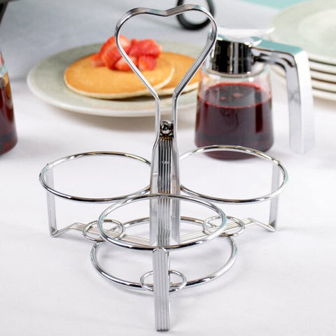 TableCraft Products 1370R 3-Ring Syrup Dispenser Caddy, Chrome Plated, 7-1/4"
