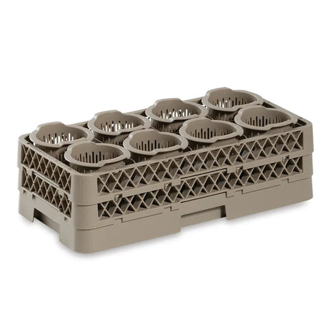 Vollrath HR1370 Traex Half-Size Vertical Flatware Dishwasher Rack with 8 Cylinders, Beige