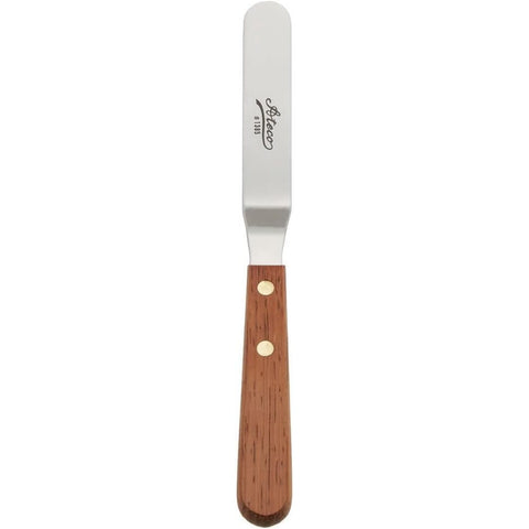 Ateco 1385 Small Offset Icing Spatula with 4-3/4" Stainless Steel Blade and Wood Handle