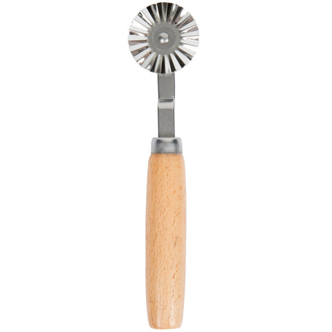 Ateco 1397 Stainless Steel Fluted Pastry Wheel with Wood Handle