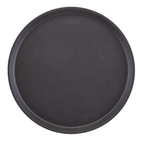 Cambro 1400TL110 Black Round 14" Treadlite Non-Skid Serving Tray