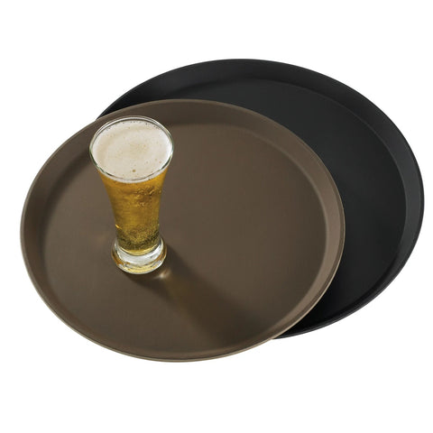 Cambro 1400TL110 Black Round 14" Treadlite Non-Skid Serving Tray