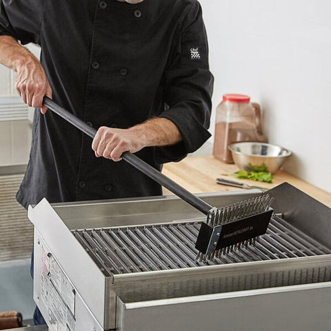 American Metalcraft 1423 31-Inch 2-Sided Broiler Brush with Stainless Steel Scraper
