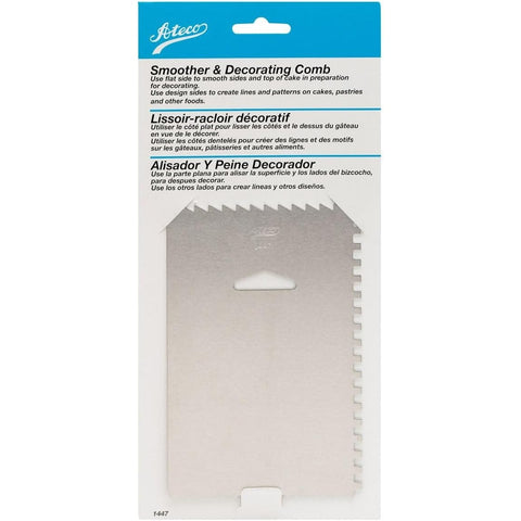 Ateco 1447 Aluminum 4-Sided Decorating Comb and Icing Smoother