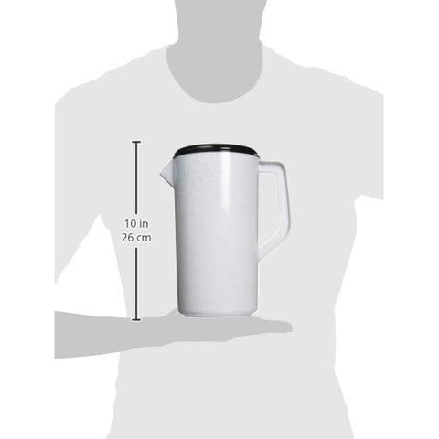 Tablecraft Products 144GRT 2.5 Qt Plastic Pitcher with 3-Way Sanitary Black Lid, Granite Finish