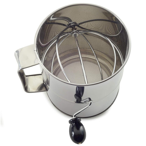 Norpro 146 - Polished Stainless Steel 8-Cup Hand Crank Flour Sifter