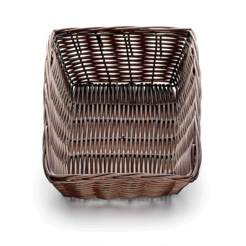 Tablecraft 1472 Brown 9" Rectangular Handwoven Polypropylene Basket