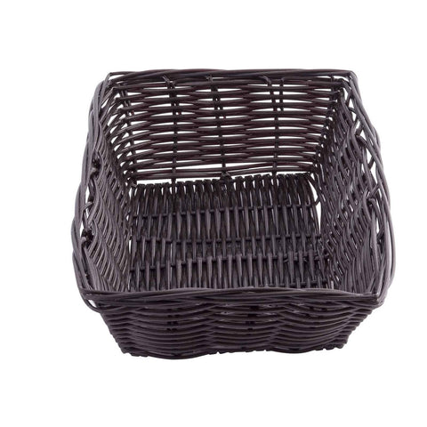 Tablecraft 1472 Brown 9" Rectangular Handwoven Polypropylene Basket