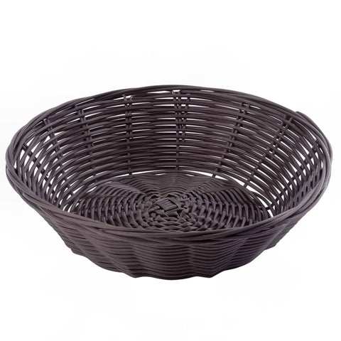 Tablecraft Products 1475 8-1/2" Round Brown Woven Polypropylene Serving Basket
