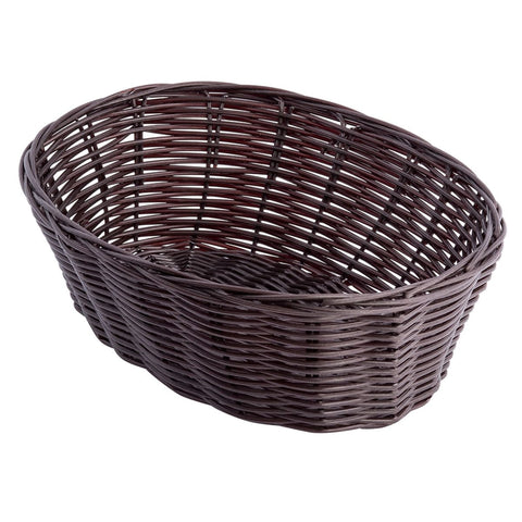 Tablecraft Products 1476 Handwoven Oval Brown Polypropylene Bread Basket