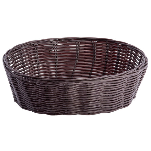 Tablecraft Products 1476 Handwoven Oval Brown Polypropylene Bread Basket