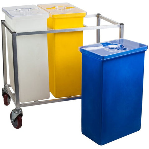 Winholt 148PIB Triple Ingredient Bin with Aluminum Frame and Casters