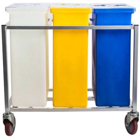 Winholt 148PIB Triple Ingredient Bin with Aluminum Frame and Casters