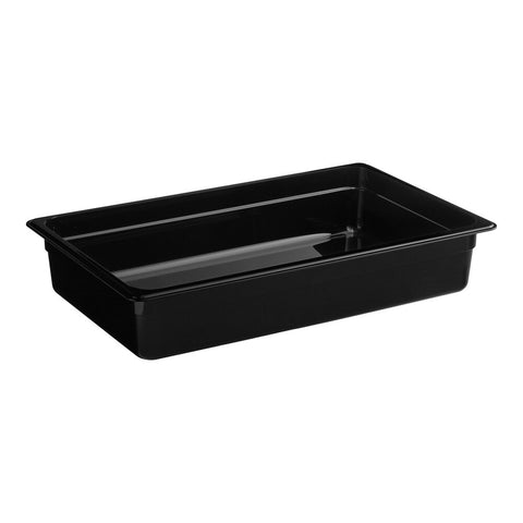 Cambro 14CW110 Camwear Full Size Black Polycarbonate Food Pan, 4" Deep