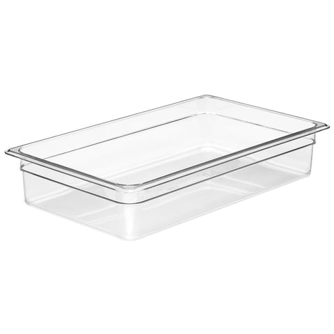 Cambro 14CW135 Full Size Clear Polycarbonate Camwear Food Pan, 4" Deep