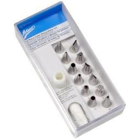 Ateco 333 14-Piece Cake Decorating Set with Stainless Steel Tips and Flex Bag