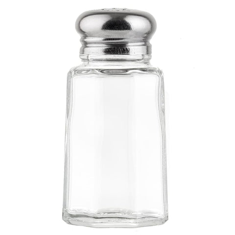 Tablecraft Products 150S&P-2 1 oz Paneled Glass Salt & Pepper Shaker with Stainless Steel Top