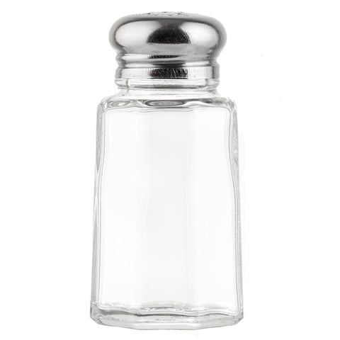 Tablecraft Products 150S&P-2 1 oz Paneled Glass Salt & Pepper Shaker with Stainless Steel Top