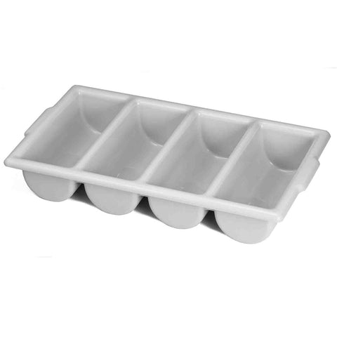 TableCraft Products 1524G Gray 4-Compartment HDPE Cutlery Bin