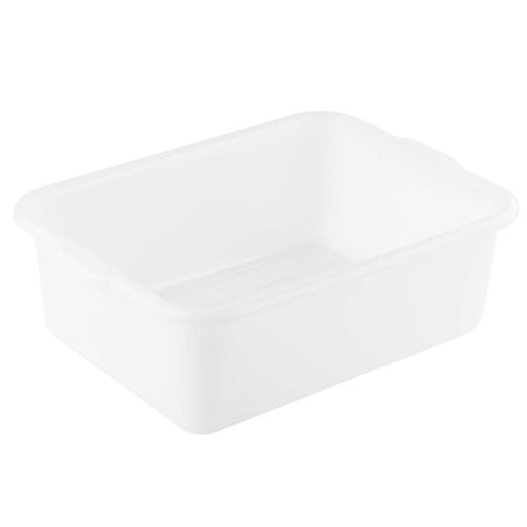 TableCraft Products 1537W 7" White HDPE Bus Tub / Tote Box