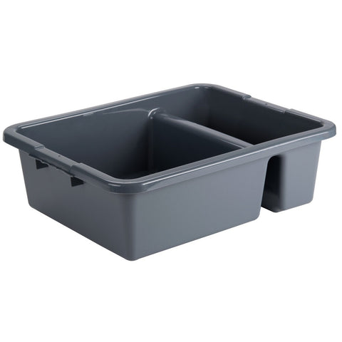 TableCraft Products 1547G Heavy Duty Divided Gray Bus Tub, 21" x 17" x 7"