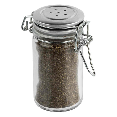 TableCraft Products 154S&P-2 Square Glass Salt and Pepper Shaker with Stainless Steel Top