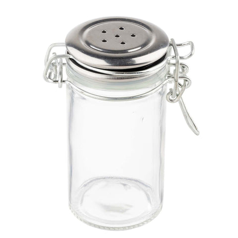 TableCraft Products 154S&P-2 Square Glass Salt and Pepper Shaker with Stainless Steel Top