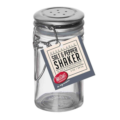 TableCraft Products 154S&P-2 Square Glass Salt and Pepper Shaker with Stainless Steel Top