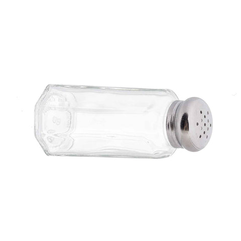 TableCraft Products 155S&P-2 2 oz Paneled Glass Salt & Pepper Shaker with Stainless Steel Top