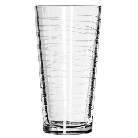 Libbey 15646 Casual Waves Cooler Glass, 20 oz, DuraTuff, Clear