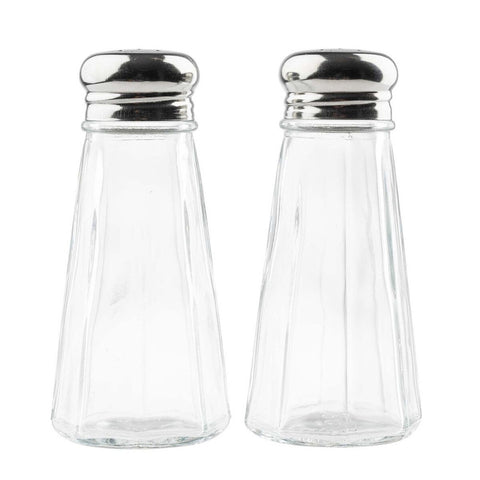 Tablecraft Products 156S&P-2 3 oz Paneled Glass Salt & Pepper Shaker