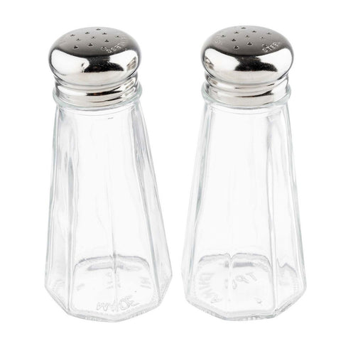 Tablecraft Products 156S&P-2 3 oz Paneled Glass Salt & Pepper Shaker