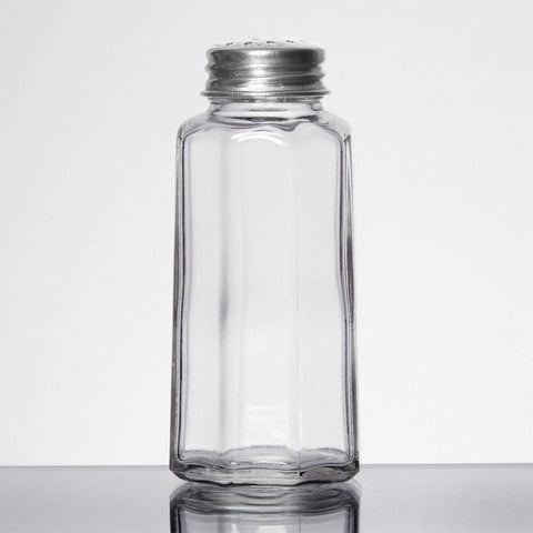 Tablecraft Products 157S&P 2 oz. Flat Paneled Glass Salt and Pepper Shaker