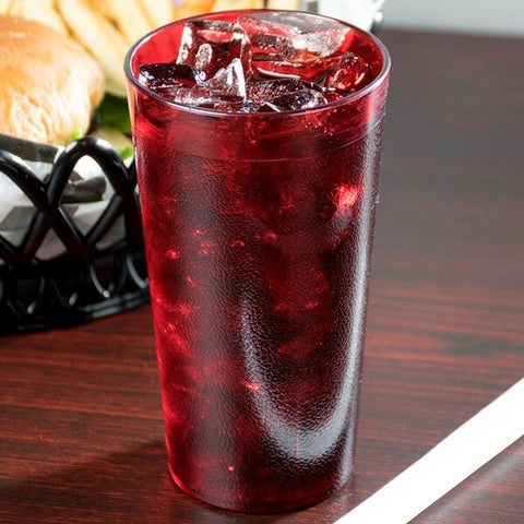 Cambro 1600P156 Colorware 16.4 oz. Ruby Red SAN Plastic Tumbler