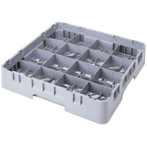 Cambro 16C578151 Camrack 16-Compartment Full Size Cup Rack, Soft Gray, 5 7/8" Compartments