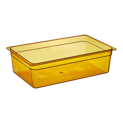 Cambro 16HP150 H-Pan Full Size Amber High Heat Plastic Food Pan, 6" Deep