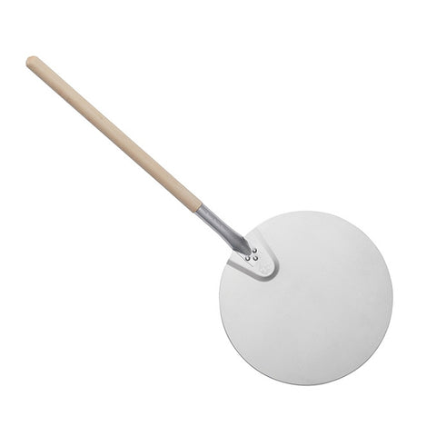American Metalcraft 17135 13-1/2" Round Aluminum Pizza Peel with 21-1/2" Wood Handle