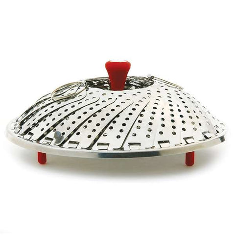 Norpro 177 Large Vegetable Steamer with Detachable Post, Red