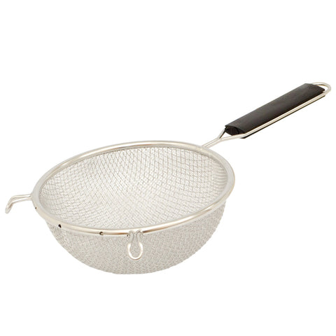 Browne USA Foodservice 18099 Fine Double Mesh Strainer, 10-1/4" Bowl, Plastic Handle, Stainless Steel