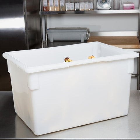 Cambro 182615P148 - 26" x 18" x 15" White Poly Food Storage Box, 22 Gal