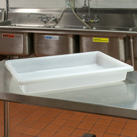 Cambro 18263P148 White Poly Food Storage Box, 26" x 18" x 3.5"