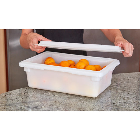 Cambro 18269P148 Poly Food Storage Box, 26" x 18" x 9\" Natural White, 13 Gallon