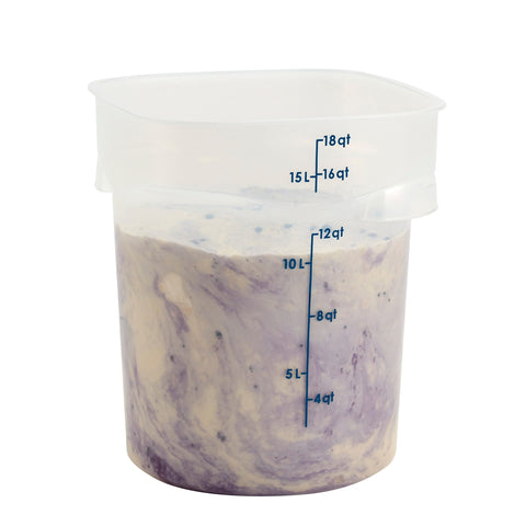 Cambro 18RFSPROPP190 - 18 Qt CamRound FreshPro Translucent Round Polypropylene Food Storage Container
