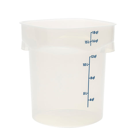 Cambro 18RFSPROPP190 - 18 Qt CamRound FreshPro Translucent Round Polypropylene Food Storage Container