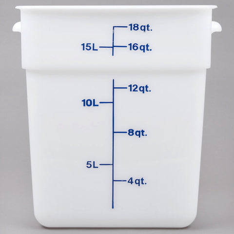 Cambro 18SFSP148 CamSquares 18 Qt. White Square Polyethylene Food Storage Container