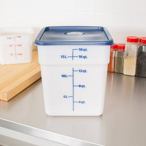 Cambro 18SFSP148 CamSquares 18 Qt. White Square Polyethylene Food Storage Container