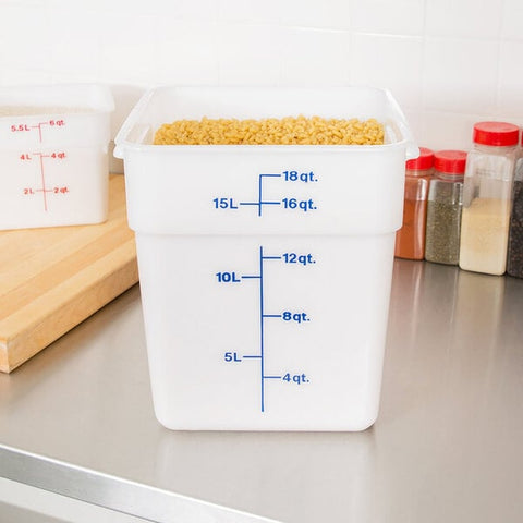 Cambro 18SFSP148 CamSquares 18 Qt. White Square Polyethylene Food Storage Container