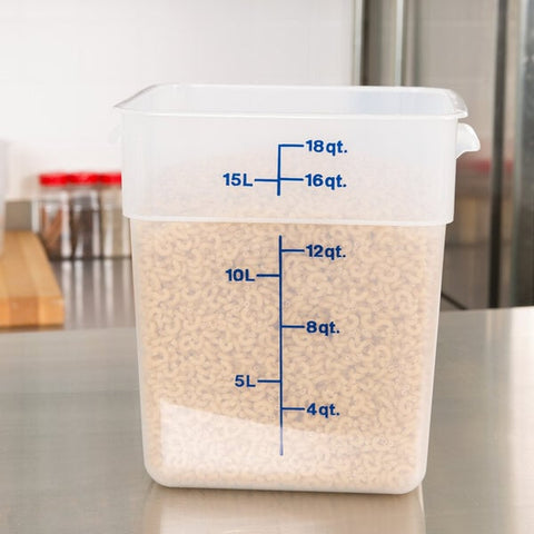 Cambro 18SFSPP190 CamSquares 18 Qt. Translucent Square Polypropylene Food Storage Container